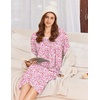 image:imageEkouaer Cotton Nightgowns for Women Long Sleeve Night GownPink Floral