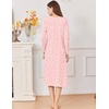 image:imageEkouaer Cotton Nightgowns for Women Long Sleeve Night GownPink White Floral