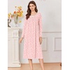 image:imageEkouaer Cotton Nightgowns for Women Long Sleeve Night GownPink White Floral