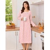 image:imageEkouaer Cotton Nightgowns for Women Long Sleeve Night GownPink White Floral