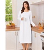image:imageEkouaer Cotton Nightgowns for Women Long Sleeve Night GownWhite