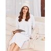 image:imageEkouaer Cotton Nightgowns for Women Long Sleeve Night GownWhite