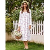 image:imageEkouaer Cotton Nightgowns for Women Long Sleeve Night GownWhite Pink Floral