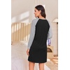 image:imageEkouaer Cotton Nightgowns for Women Long Sleeve Sleepshirts Soft SleepwearBlack