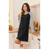 image:imageEkouaer Cotton Nightgowns for Women Long Sleeve Sleepshirts Soft SleepwearBlack