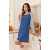 image:imageEkouaer Cotton Nightgowns for Women Long Sleeve Sleepshirts Soft SleepwearBlue