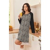 image:imageEkouaer Cotton Nightgowns for Women Long Sleeve Sleepshirts Soft SleepwearLeopard Brown