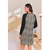 image:imageEkouaer Cotton Nightgowns for Women Long Sleeve Sleepshirts Soft SleepwearLeopard Brown