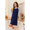 image:imageEkouaer Cotton Nightgowns for Women Long Sleeve Sleepshirts Soft SleepwearNavy Blue