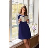 image:imageEkouaer Cotton Nightgowns for Women Long Sleeve Sleepshirts Soft SleepwearNavy Blue