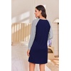image:imageEkouaer Cotton Nightgowns for Women Long Sleeve Sleepshirts Soft SleepwearNavy Blue