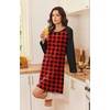 image:imageEkouaer Cotton Nightgowns for Women Long Sleeve Sleepshirts Soft SleepwearRedblack Plaid