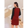 image:imageEkouaer Cotton Nightgowns for Women Long Sleeve Sleepshirts Soft SleepwearRedblack Plaid