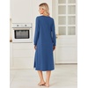 image:imageEkouaer Long Cotton Nightgowns for Women Soft Comfy Sleepshirt with PocketsBlue