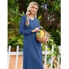 image:imageEkouaer Long Cotton Nightgowns for Women Soft Comfy Sleepshirt with PocketsBlue