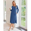 image:imageEkouaer Long Cotton Nightgowns for Women Soft Comfy Sleepshirt with PocketsBlue