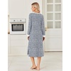 image:imageEkouaer Long Cotton Nightgowns for Women Soft Comfy Sleepshirt with PocketsBlue Floral