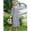image:imageEkouaer Long Cotton Nightgowns for Women Soft Comfy Sleepshirt with PocketsBlue Floral