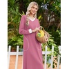image:imageEkouaer Long Cotton Nightgowns for Women Soft Comfy Sleepshirt with PocketsDark Pink