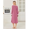 image:imageEkouaer Long Cotton Nightgowns for Women Soft Comfy Sleepshirt with PocketsDark Pink