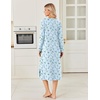 image:imageEkouaer Long Cotton Nightgowns for Women Soft Comfy Sleepshirt with PocketsLight Blue Floral