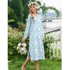 image:imageEkouaer Long Cotton Nightgowns for Women Soft Comfy Sleepshirt with PocketsLight Blue Floral