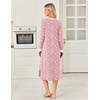 image:imageEkouaer Long Cotton Nightgowns for Women Soft Comfy Sleepshirt with PocketsPink Floral
