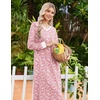 image:imageEkouaer Long Cotton Nightgowns for Women Soft Comfy Sleepshirt with PocketsPink Floral