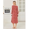 image:imageEkouaer Long Cotton Nightgowns for Women Soft Comfy Sleepshirt with PocketsRed Floral