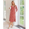image:imageEkouaer Long Cotton Nightgowns for Women Soft Comfy Sleepshirt with PocketsRed Floral