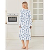 image:imageEkouaer Long Cotton Nightgowns for Women Soft Comfy Sleepshirt with PocketsWhite Floral