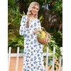 image:imageEkouaer Long Cotton Nightgowns for Women Soft Comfy Sleepshirt with PocketsWhite Floral