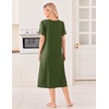 image:imageEkouaer Long Nightgowns for Women Bamboo Viscose Short Sleeve House DressesArmy Green