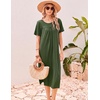 image:imageEkouaer Long Nightgowns for Women Bamboo Viscose Short Sleeve House DressesArmy Green