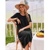 image:imageEkouaer Long Nightgowns for Women Bamboo Viscose Short Sleeve House DressesBlack