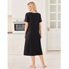 image:imageEkouaer Long Nightgowns for Women Bamboo Viscose Short Sleeve House DressesBlack