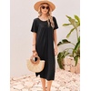 image:imageEkouaer Long Nightgowns for Women Bamboo Viscose Short Sleeve House DressesBlack