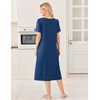 image:imageEkouaer Long Nightgowns for Women Bamboo Viscose Short Sleeve House DressesBlue