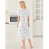 image:imageEkouaer Long Nightgowns for Women Bamboo Viscose Short Sleeve House DressesDaisy