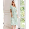 image:imageEkouaer Long Nightgowns for Women Bamboo Viscose Short Sleeve House DressesDaisy Green
