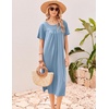 image:imageEkouaer Long Nightgowns for Women Bamboo Viscose Short Sleeve House DressesLight Blue