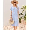 image:imageEkouaer Long Nightgowns for Women Bamboo Viscose Short Sleeve House DressesLight Blue Floral
