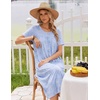 image:imageEkouaer Long Nightgowns for Women Bamboo Viscose Short Sleeve House DressesLight Blue Floral