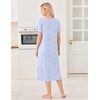 image:imageEkouaer Long Nightgowns for Women Bamboo Viscose Short Sleeve House DressesLight Blue Floral