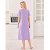 image:imageEkouaer Long Nightgowns for Women Bamboo Viscose Short Sleeve House DressesLight Purple