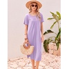 image:imageEkouaer Long Nightgowns for Women Bamboo Viscose Short Sleeve House DressesLight Purple
