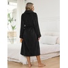 image:imageEkouaer Long Robes for Women Super Soft Plush Fleece Warm Towel BathrobeBlack
