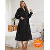 image:imageEkouaer Long Robes for Women Super Soft Plush Fleece Warm Towel BathrobeBlack