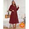 image:imageEkouaer Long Robes for Women Super Soft Plush Fleece Warm Towel BathrobeBurgundy