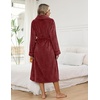 image:imageEkouaer Long Robes for Women Super Soft Plush Fleece Warm Towel BathrobeBurgundy